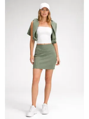 Lululemon Scuba High Rise Mini Skirt Green XS NWT Sweatpant Athleisure thumbnail 5