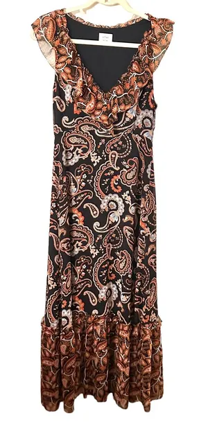 ARITZIA Wilfred Paisley Ruffled Maxi‎ Dress Sz 2 thumbnail 1