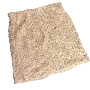 A New Day BOHO Crochet Lace Overlay Mini Skirt Cream‎ Beige Open Knit Festival Size S thumbnail 5