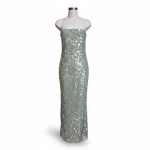 STAUD Casey Strapless Sequin Maxi Dress Mist Green Size 12 thumbnail 5