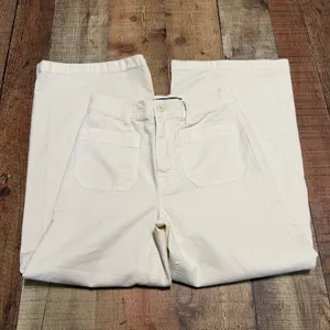 Point Sur J. Crew Women's Cream Wide Leg Crop Trouser Pants Sz 24 Preppy Classic thumbnail 2