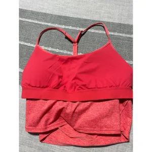 Calia Women Large Coral Pink Heathered Cropped Racerback Activewear Tank Top thumbnail 4