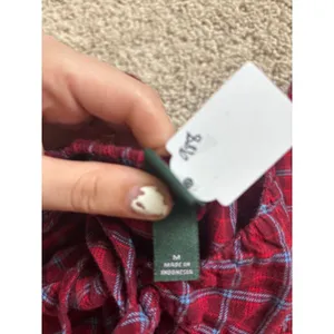 Red Plaid Mini Dress Spaghetti Strap Checkered A-Line 90s style babydoll thumbnail 2