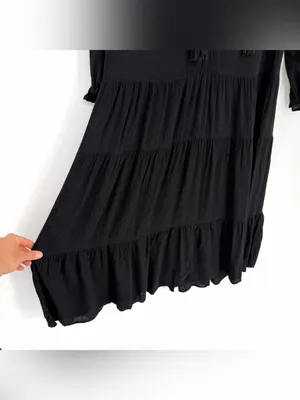 LOVESTITCH Dancing On Air Tiered Maxi Dress Black S thumbnail 5