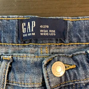 Gap Womens High Rise Wide Leg Jeans Medium‎ Wash Blue 100% Cotton 4/27 Regular thumbnail 3