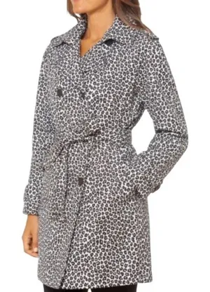 Kate Spade New York Leopard Print Belted Trench Coat Medium thumbnail 1