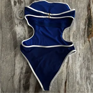 Beach Riot Daphne One Piece Riviera Azure Tidal Crepe Size M thumbnail 6