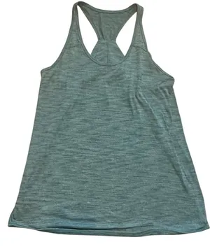 Lululemon Essential Racerback Workout Tank Top Heathered Teal Green Womens Small thumbnail 1