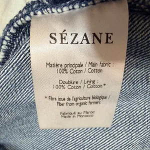 Sezane‎ Denim Shorts Medium Wash Organic Cotton Cuffed High Rise Size 38 US 6 thumbnail 5