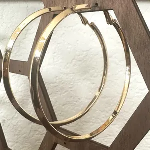 Gold tone large hoop earrings thumbnail 4