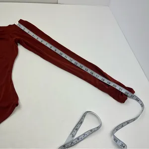Intimately Free People That’s Hot Bodysuit Womens SZ Large Burnt Red Long Sleeve thumbnail 10