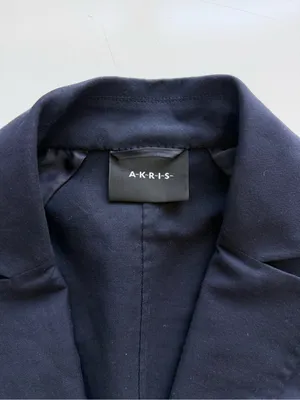 AKRIS Structured Single Button Navy Cotton Blazer Size 8 thumbnail 5