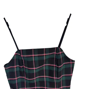 Urban Outfitters Green Pink Plaid Bodycon Mini Dress XS Spaghetti Strap 90s Y2K thumbnail 2