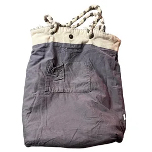 Artisan NY Woven Rope Handle Oversized Gray Boho Beach Tote Bag thumbnail 9