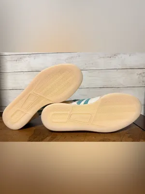 Adidas RIVALRY LUX LOW sneakers off white/teal color size M6/W7. (No Box) thumbnail 6