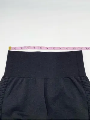 Acta Women's Black Seamless Moto Leggings Size Small Athleisure Workout Ribbed thumbnail 7