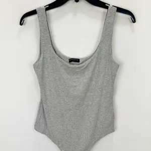 NEW Naked Wardrobe Tank Bodysuit Stretch Jersey Viscose Gray Scoopneck Large thumbnail 6