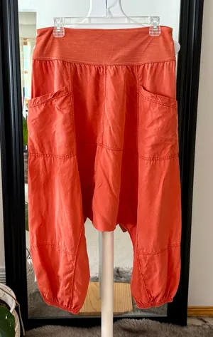 FREE PEOPLE Orange Balloon Harem Jogger Pants thumbnail 1