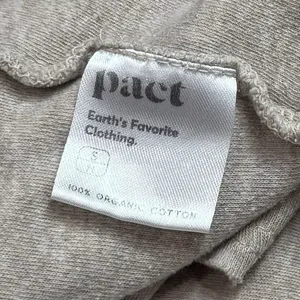 Pact‎ 100% Organic Cotton Airplane Long Cardigan Neutral Loungewear Travel S/M thumbnail 9