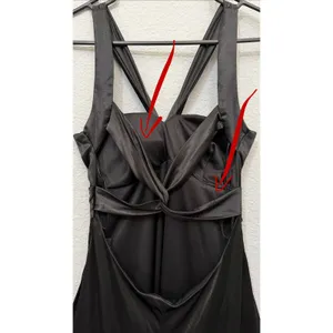Windsor Maxi Dress Siz XS Black Satin Twist Front Crisscross Back 3/4 Homecoming thumbnail 11