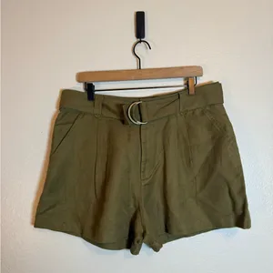 Able Wanda Linen Pleated Shorts‎ Green Size 10 thumbnail 2