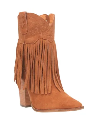 DINGO Crazy Train Fringe Embroidered Snip Toe Cowboy Booties Camel,Size 9.5 NWOT thumbnail 2