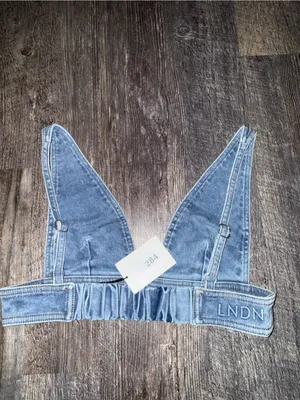 LNDN Denim Bra Top Blue Size M thumbnail 2