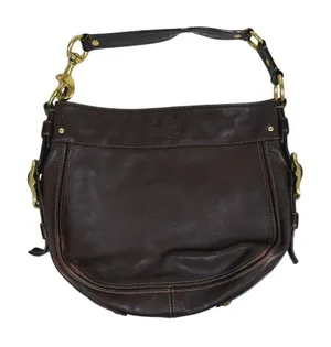 Vintage Y2K Coach Leather Hobo Bag Brown Gold Hardware Shoulder Purse Zip 2000s thumbnail 1