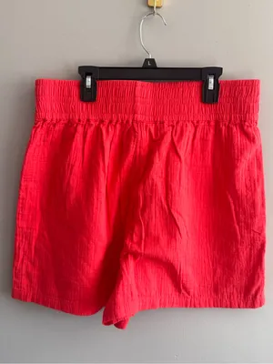 Boden Women’s US 10 Coral Red Cotton Pull-On Smocked Waist Shorts thumbnail 4