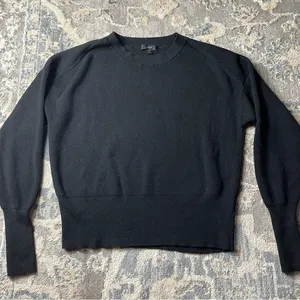 J. Crew Black Crewneck Sweater Classic Knit Design thumbnail 1