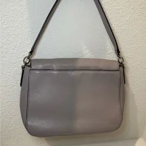 Kate Spade Jackson Gray Taupe Soft Pebbled Leather Medium Flap Crossbody Bag thumbnail 6