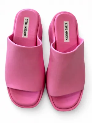 Steve Madden Pink Platform Slide Sandals Size 7 Chunky Comfort Slides thumbnail 2