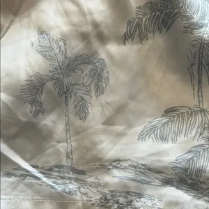 VINTAGE HAVANA White & Blue Tropical Print Stretch Waist Satin Shorts Size Small thumbnail 8