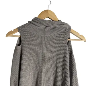 Ella Moss Barley Gray Cut Out Cashmere Blend High Neck Knit Tunic Sweater Size M thumbnail 10