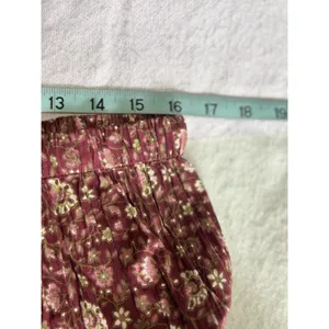Only Necessities Floral Maxi Skirt Size M Elastic/Tie Waist Ruffle Crochet Hem thumbnail 6