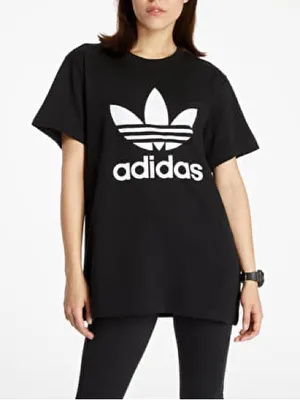 Adidas Boyfriend Tee Black White Short Sleeve‎ Oversized Size Medium thumbnail 1