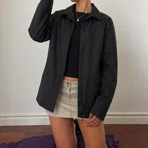 Gorpcore Streetwear Baddie Goth Express Black Jacket Long sleeve Measurement in pics Was styled with a random belt from my closet Belt NOT included! thumbnail 2