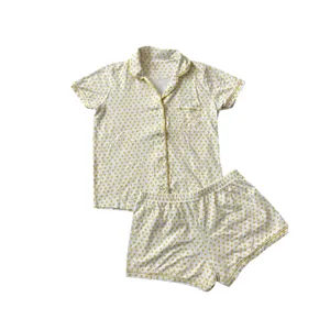 Roller Rabbit Sunshine Hearts Polo Cotton Pajamas Medium Preppy Summer Camp thumbnail 2
