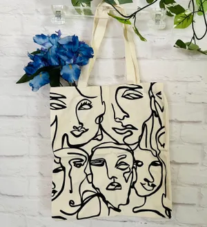 NEW Canvas Face Tote Bag thumbnail 1