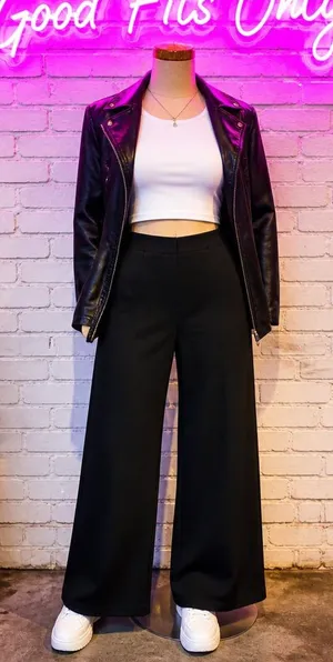 OGL Women's Black Wide Leg Pants Size L thumbnail 1