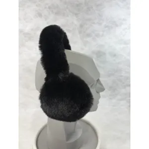 Aspen Womens Faux‎ Fur Earmuffs Black Plush Winter Ear Warmers Accessory thumbnail 4