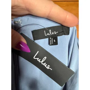 NWT Lulus Red Carpet Romance Light Blue Satin Square Neck Maxi Dress Size S thumbnail 9