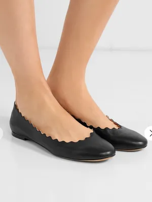 NWT CHLOÉ Lauren scalloped leather ballet flats 37.5 thumbnail 2