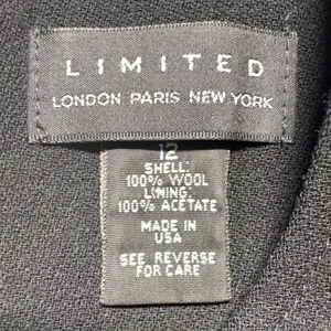 The Limited Vintage Black Wool Dress Sheath Career Office Size 12 Made in‎ USA thumbnail 4