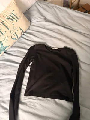 Altar'd State Long Sleeve Top Cropped Black XS thumbnail 2