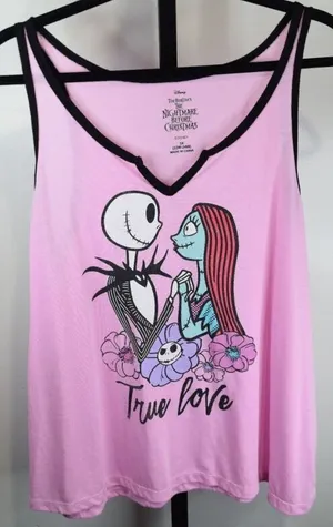Disney The Nightmare Before Christmas Jack & Sally Graphic Tank Top 3X (22W-24W) thumbnail 1