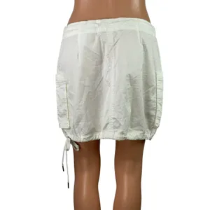 & Other Stories Women's White Tie Hem Pocket Mid Waist Pencil Mini Skirt Size M thumbnail 3