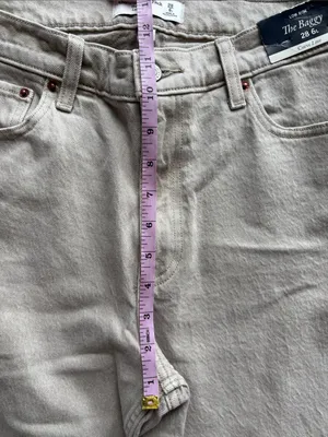 NWT Abercrombie & Fitch Curve Love Low Rise Baggy Jean Cream Color Sz 28/6 Tall thumbnail 7