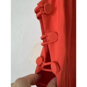NWT Lulus Masterfully Mod Bright Orange Side Button Midi Dress Size XL Resort thumbnail 8