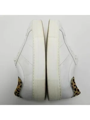 Skechers Womens White Leather Platform Lace Up Sneakers With Animal Print Sz 7.5 thumbnail 8